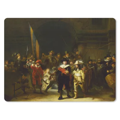 Produktbild von MuchoWow® Mauspad Mousepad Die Nachtwache - Rembrandt van Rijn 40x30 cm - Mousepads - Maus Mat - Pad - Mausunterlage - Anti Rutsch