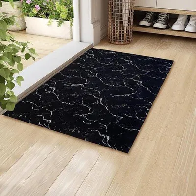 Image de Tapis antidérapant, lavable, 60 x 90 cm, noir