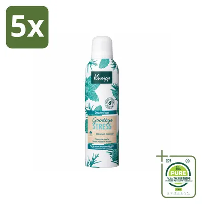 Produktbild von 5 x Kneipp Duschschaum Goodbye Stress - Wasserminze & Rosmarin - 200 ml - Großpackung - 5 Stücke