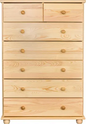 Produktbild von Kommode Kiefer massiv Vollholz natur  Junco 134 – Abmessungen: 118 x 80 x 42 cm (H x B x T)