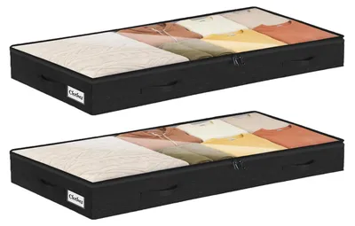 Flache Aufbewahrungstaschen unter dem Bett, 50 L, 2 Stück, faltbar