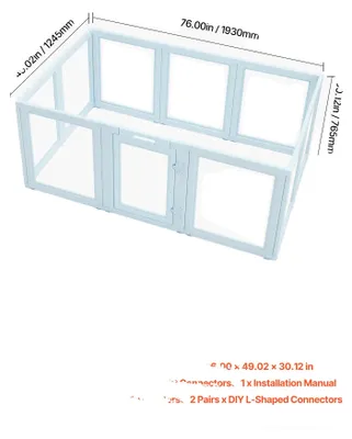 Obrázek produktu pro Ohrádka pro štěňata, průhledný design, snadno se čistí, L