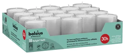 Productafbeelding van Bolsius Horeca Relight Navullingen 64/52 Grijs (18 stuks)