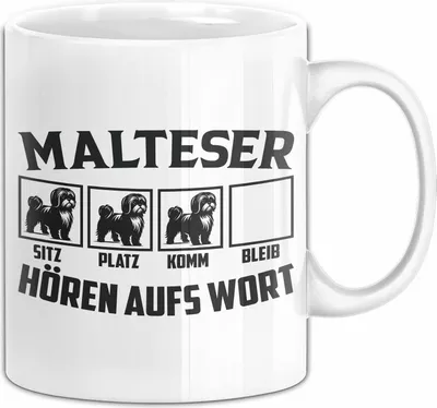 Produktbild von Malteser Hören Aufs Wort Tasse Geschenk Malteser Besitzer Mama Becher (Weiß)