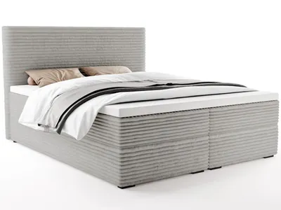 Produktbild von FurniDe24 Boxspringbett Vito 180x200 - Bett mit Matratze und Topper – Kontinentalbett mit Bettkasten und Matratze – Doppelbett Grau (Vito 07)