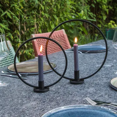 Produktbild von sada 2 svícnů Kroužkový svícen Svícny Stick Candlesticks
