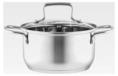 Produktbild von Edelstahl Kochtopf 18 cm mit Deckel 2,5 l für alle Herdarten