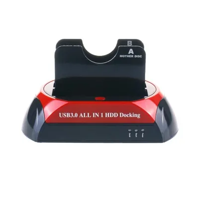 Immagine prodotto di Docking station per HDD HOPE R®, Dual Bay da 2,5", 3,5" SATA a USB 3.0, con funzione di backup e clonazione