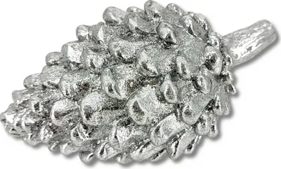 Produktbild von Polyresin Tannenzapfen silber 10 x 17cm Dekozapfen Tisch-Deko Figur