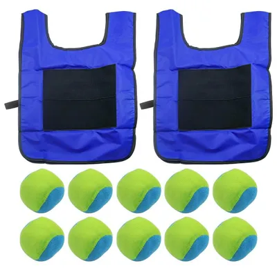 Productafbeelding van Solidchoice - 12-delige Dodgeball Spelset met 2 Vesten en 10 Ballen