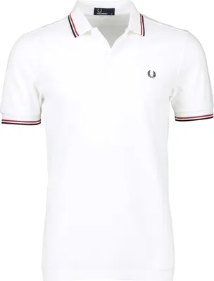 Produktbild von Fred Perry M3600 polo twin tipped shirt, heren polo White / Bright Red / Navy