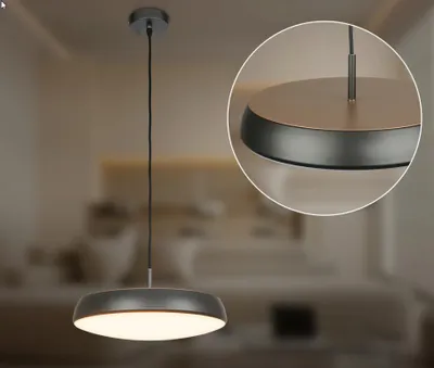 Produktbild von Briloner LED Pendelleuchte Ø35x120 cm Rund 14,5W 1800lm 3000K Warmweiß Bronze-Anthrazit metallic - Hängelampe Esszimmer Küche Wohnzimmer