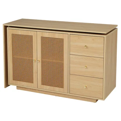 Produktbild von Flieks L-förmiger Schreibtisch Eckschreibtisch, Ausziehbarer Esstisch Küchentisch Arbeitstisch mit verstellbaren Ablagen, Arbeitstisch Drehbar, 120x40