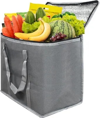 Produktbild von Unyqoos® Kühltasche 30 L – faltbare isolierte Picknick- & Einkaufstasche, Aluminiumfolie-Futter, Oxford, Tragegriff & Schultergurt, schwarz