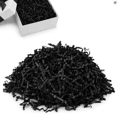 Schwarze Papierfüllmaterial 100 g – Dekofüllung für Geschenkkörbe, Boxen & Pakete