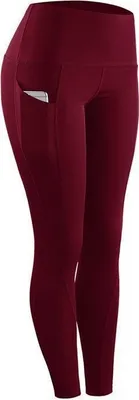 Produktbild von Modische Pocket Leggings in Burgundy - Bequem und Vielseitig | Größe XL KP15688