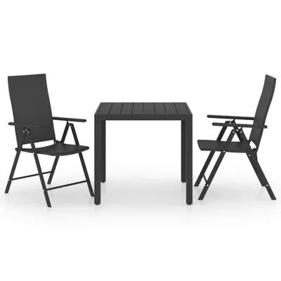 Image de vidaXL Ensemble de jardin 3 pièces noir