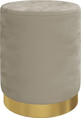 Zdjęcie produktu dla Okrągły stołek ze schowkiem, ciemnoszary, obity aksamitem 31 x 37 cm