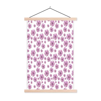 Obrázek produktu pro MuchoWow® Textilní plakát - Květiny - Sakura - vzor - 40x60cm - S hnědými lamelami