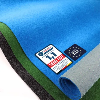 Produktbild von Rasenteppich Park 133x400cm Blau Kunstrasen Outdoor mit Noppen Balkon Garten Pool