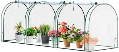 Zdjęcie produktu dla TolleTour – szklarnia foliowa, szklarnia z drzwiami, inspekt, szklarnia do uprawy roślin, uprawa roślin, folia, stal, przezroczysta, 270 × 90 × 90 cm