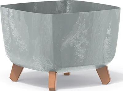 Produktbild von nabbi Kunststoff-Pflanzgefäß auf Beinen DGQL300E 29 cm - grauer Beton