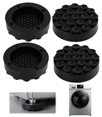 4er-Set Silikon-Antivibrationsmatten für Waschmaschine, 1,3 cm hoch