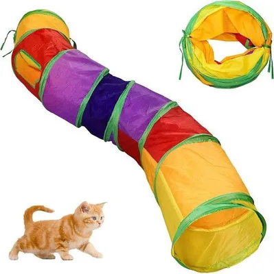 Produktbild von Regenbogen Spielunnel für Katzen, Hunde, Kaninchen, 2-3 Wege