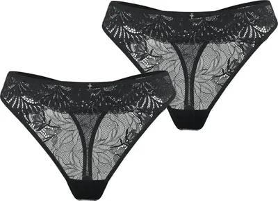 Produktbild von JOOP! Damen String 2-Pack Beautiful - schwarz - Größe 42
