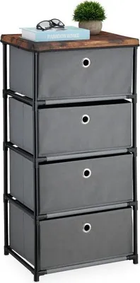 Productafbeelding van Een houten commode met lades bekleed met stof