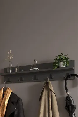 Immagine prodotto di Appendiabiti da parete con 10 ganci in MDF, 80 x 12 x 18 cm, Pijnboom