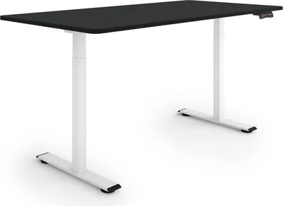 Produktbild von ESMART Germany ERX-122WB 160x80cm Schwarz Ergonomischer Steh-Sitz-Schreibtisch Stufenlos elektrisch höhenverstellbar 73,5-122,5 cm 3 x Memory Aktivitätserinnerung Dual Motor Schnelle Montage