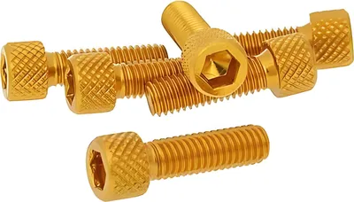 Image de Jeu de 6 vis à six pans creux en aluminium doré - M6x20