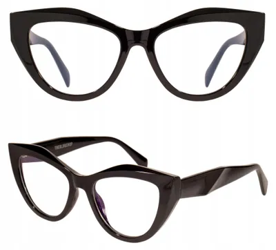 Produktbild von Theblogshop Damen Katzenaugen Brille Schwarz TR90