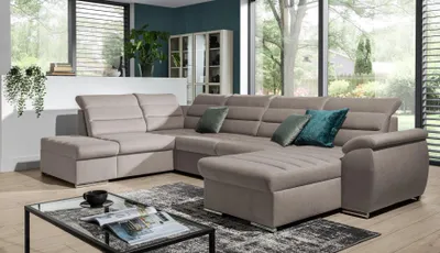 Produktbild von Couchgarnitur PASCARA U-Form mit Schlaffunktion-Sand /Otto.. Rechts