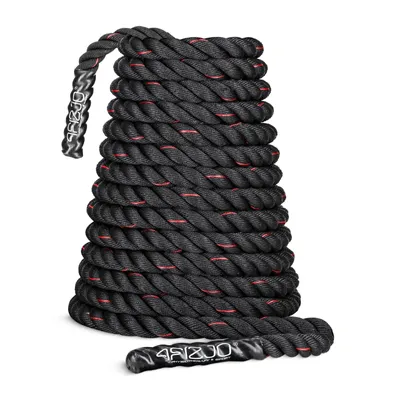 Produktbild von 4FIZJO Battle Rope Trainingsseil, mit rutschfesten Griffen, für Crossfit und Functional Training, 12m