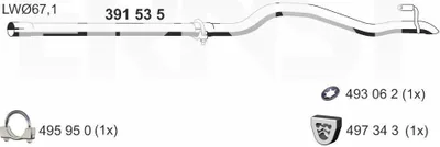 Produktbild von ERNST Abgasrohr Auspuffrohr passend für MERCEDES-BENZ SPRINTER 3,5-t Kasten (906) Hinten 391535