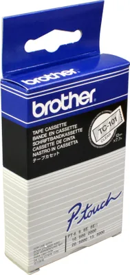 Produktbild von Brother TC-101, Schwarz auf transparent, TC, Japan, 5 Jahr(e), Brother, PT2000, PT3000, PT500, PT5000, PT8E