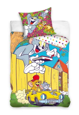 Produktbild von Tom & Jerry Bettwäsche Wendebettwäsche Set 2-teilig, 1 x Kissenbezug 80x80 + 1 x Bettbezug 135x200 , Kinder Jugend Erwachsenen Bettwäsche , Tom und Jerry , 100% Baumwolle