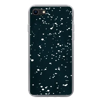 Produktbild von MuchoWow® Handyhülle Schutzhülle Hülle für iPhone 7 Polka dots - Schwarz - Weiß Silikon Softcase Handy Hülle - Kartenhalter