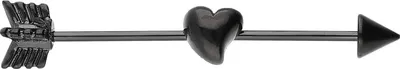Produktbild von Zungenpiercing, Intim-Piercing Chirurgenstahl Industrial Ohrpiercing PFEIL + HERZ