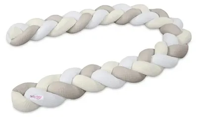 Produktbild von babybay Nestchenschlange Waffelpiqué geflochten 180 cm passend für alle Modelle, weiß/ivory/weißgrau