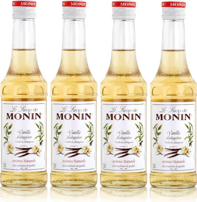 Produktbild von 4x Monin Vanille / Vanilla Sirup, 250 ml Flasche