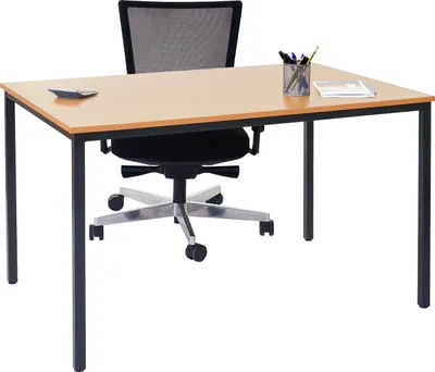 Immagine prodotto di Scrivania Braila, tavolo da conferenza tavolo da ufficio tavolo da seminario, 120x80cm MDF ~ aspetto faggio