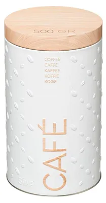 Kaffeedose aus Metall, weiß, 11 x 19 cm, luftdicht