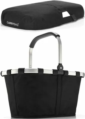 Immagine prodotto di reisenthel carrybag mit cover, 2-tlg., Einkaufskorb, Deckel, Abdeckung, Korb, Polyestergewebe, Schwarz / Black, 22 L