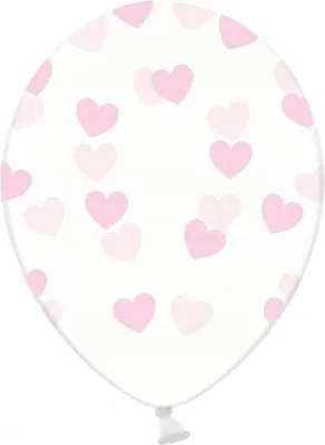 Image de Ballon cœur transparent rose clair, 30 cm, 1 pièce.