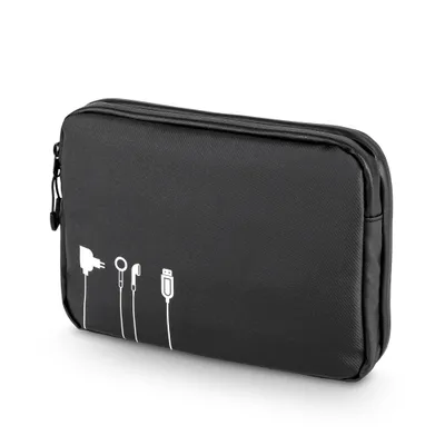 Productafbeelding van TROIKA BBL64/BK TROIKA Kabeltasche TROIKA BLACK TECH POUCH 2