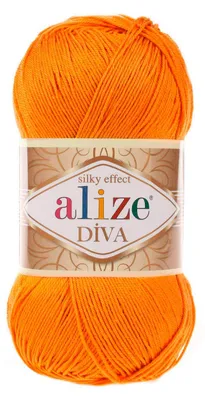 Produktbild von Alize Diva 120 Garn Kürbis-Orange 100g/350m seidig glänzend
