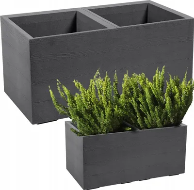 Zdjęcie produktu dla Doniczka Lamela | czek | 80cm | drewno antracytowe